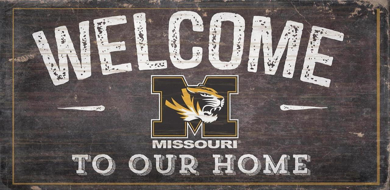 Missouri Tigers Sign Wood 6x12 Welcome To Our Home Design - Special Order - Sports Collectibles, Sports Memorabilia, Sports Fan Shop, Sports Gifts
