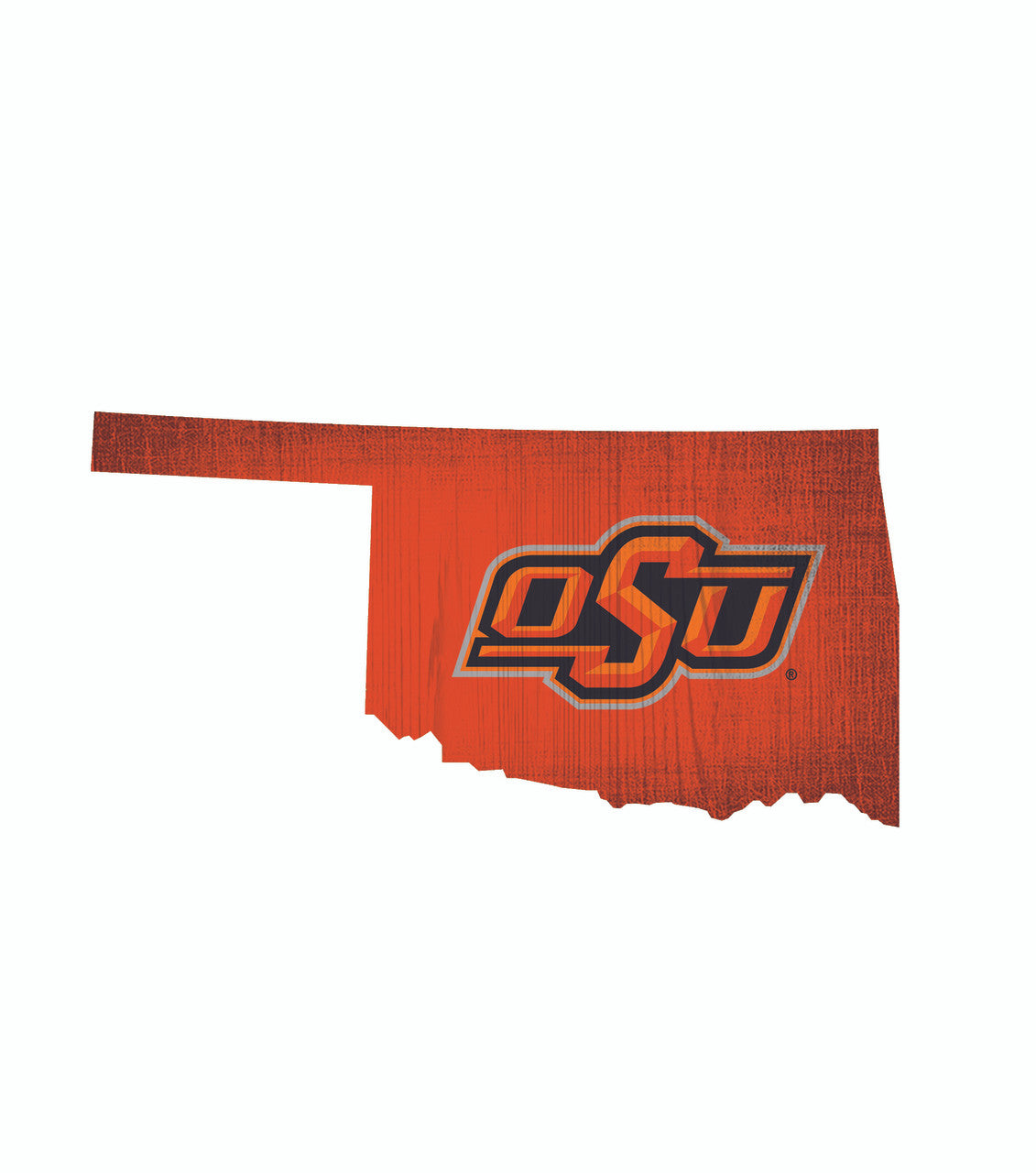 Oklahoma State Cowboys Sign Wood 12 Inch Team Color State Shape Design - Sports Collectibles, Sports Memorabilia, Sports Fan Shop, Sports Gifts
