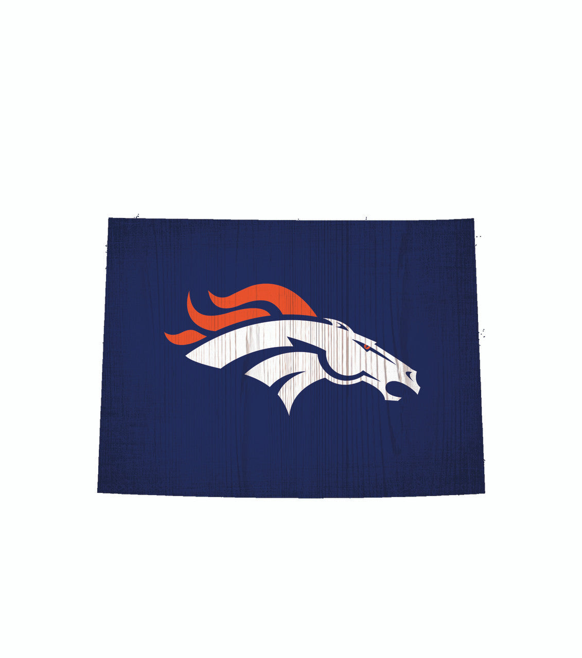 Denver Broncos Sign Wood 12 Inch Team Color State Shape Design - Sports Collectibles, Sports Memorabilia, Sports Fan Shop, Sports Gifts