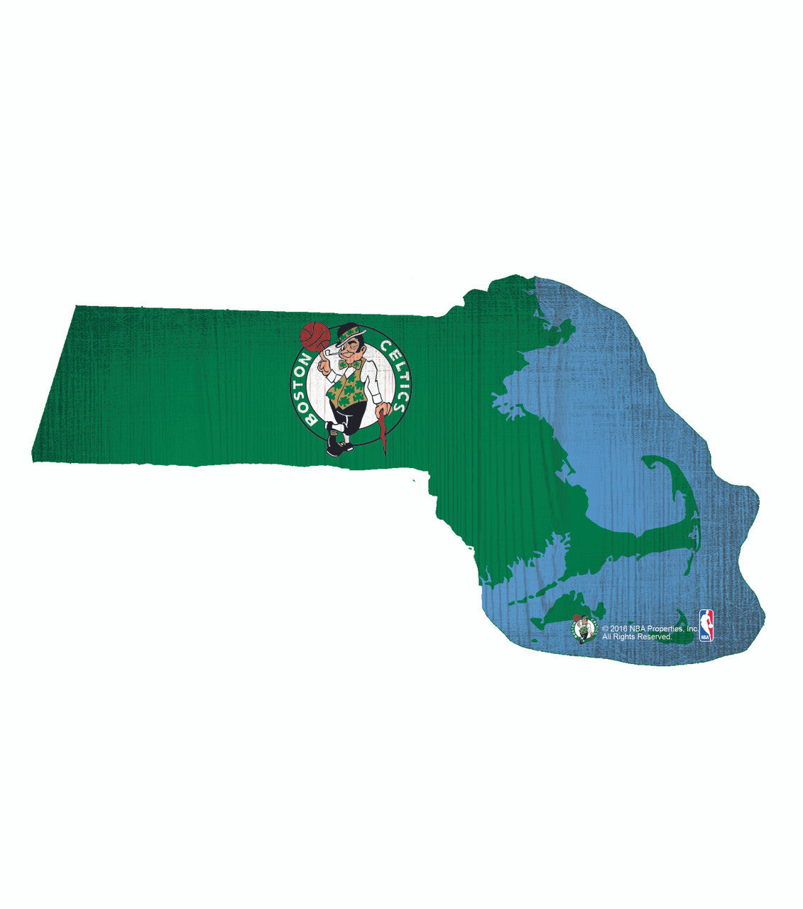 Boston Celtics Sign Wood 12 Inch Team Color State Shape Design - Sports Collectibles, Sports Memorabilia, Sports Fan Shop, Sports Gifts