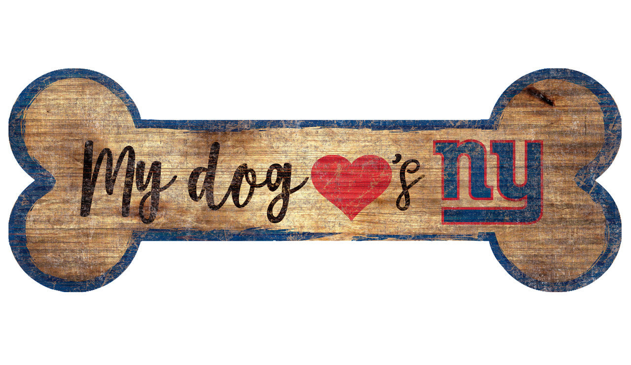 New York Giants Sign Wood 6x12 Dog Bone Shape - Sports Collectibles, Sports Memorabilia, Sports Fan Shop, Sports Gifts