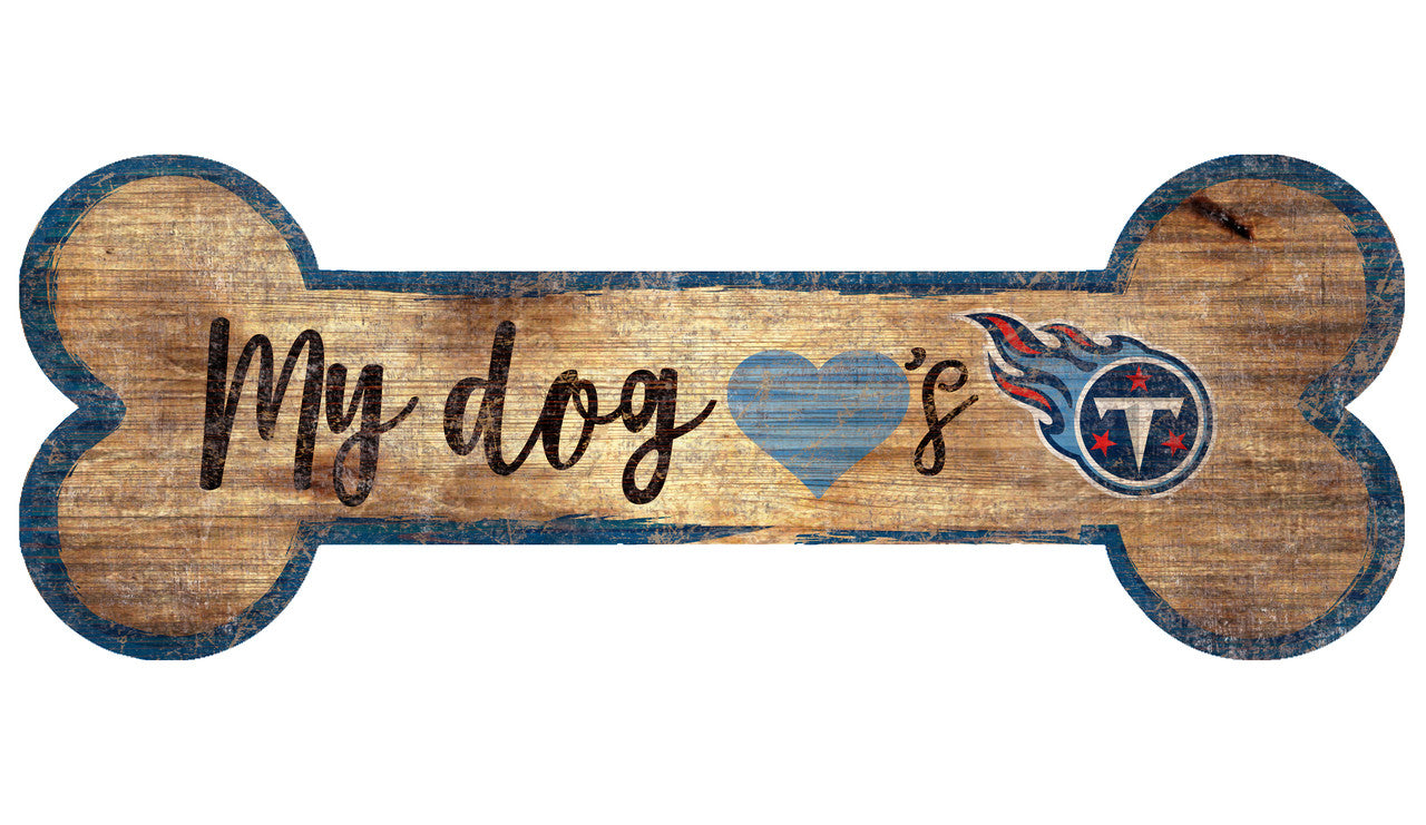 Tennessee Titans Sign Wood 6x12 Dog Bone Shape - Sports Collectibles, Sports Memorabilia, Sports Fan Shop, Sports Gifts