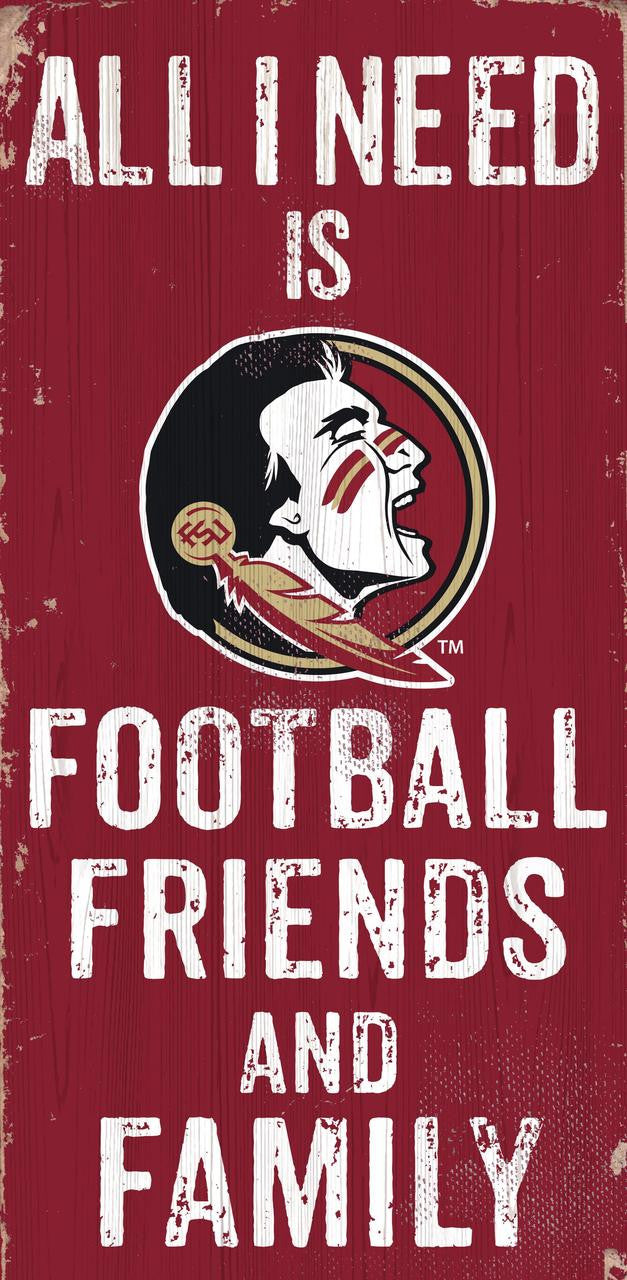 Florida State Seminoles Sign Wood 6x12 Football Friends and Family Design Color - Special Order - Sports Collectibles, Sports Memorabilia, Sports Fan Shop, Sports Gifts