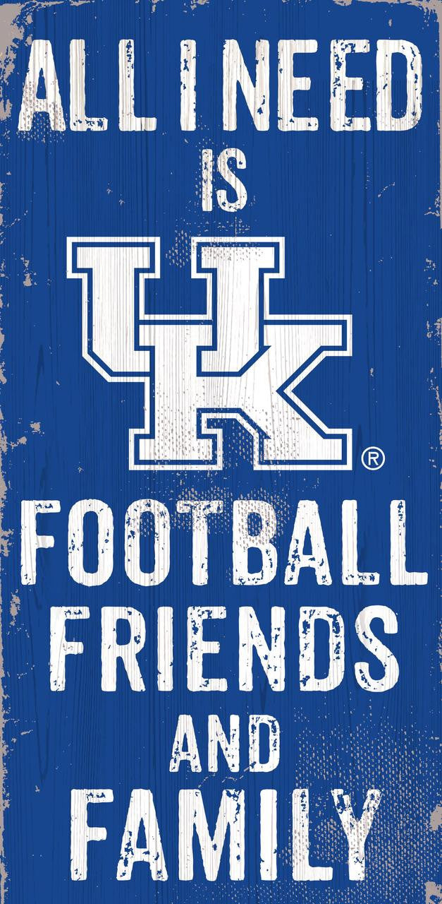 Kentucky Wildcats Sign Wood 6x12 Football Friends and Family Design Color - Special Order - Sports Collectibles, Sports Memorabilia, Sports Fan Shop, Sports Gifts