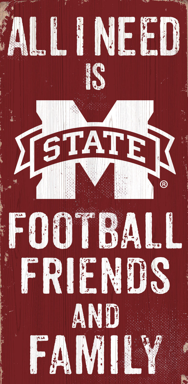 Mississippi State Bulldogs Sign Wood 6x12 Football Friends and Family Design Color - Special Order - Sports Collectibles, Sports Memorabilia, Sports Fan Shop, Sports Gifts