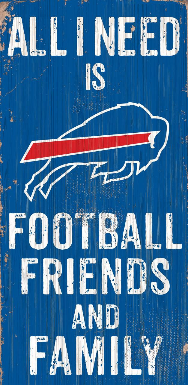 Buffalo Bills Sign Wood 6x12 Football Friends and Family Design Color - Special Order - Sports Collectibles, Sports Memorabilia, Sports Fan Shop, Sports Gifts