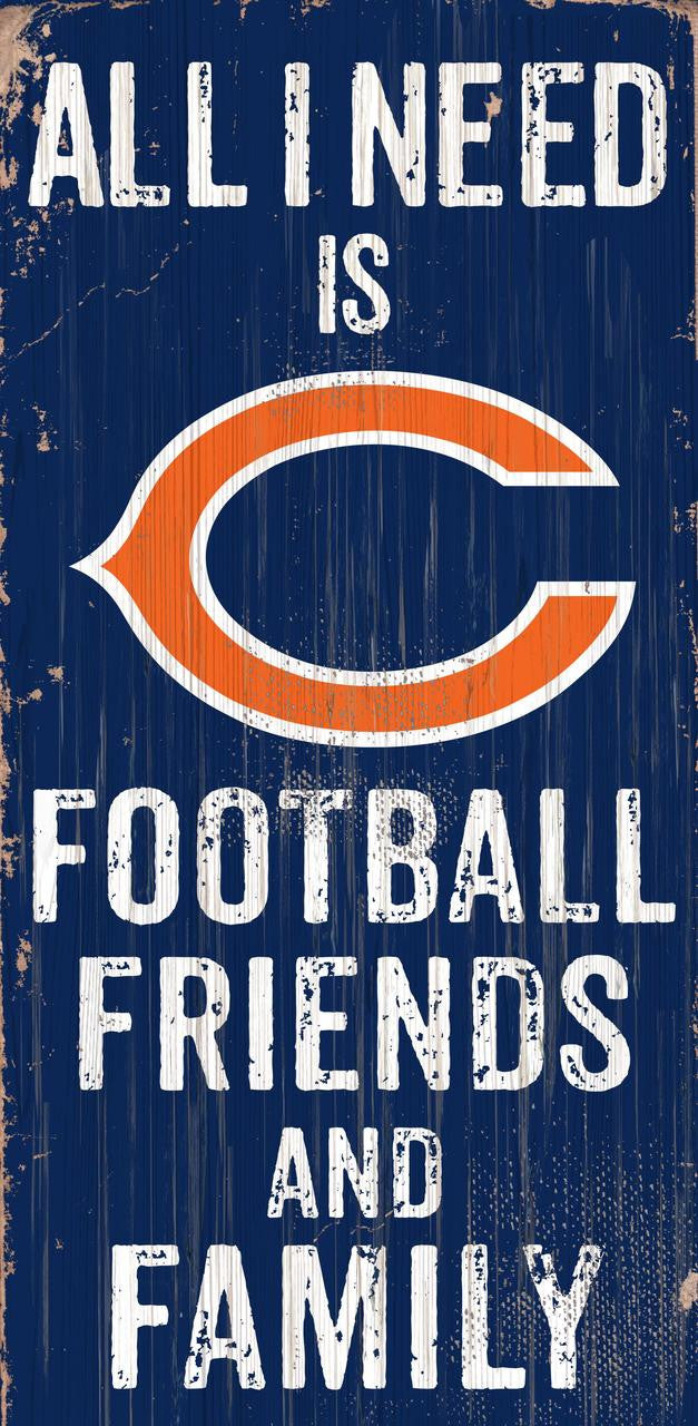 Chicago Bears Sign Wood 6x12 Football Friends and Family Design Color - Special Order - Sports Collectibles, Sports Memorabilia, Sports Fan Shop, Sports Gifts