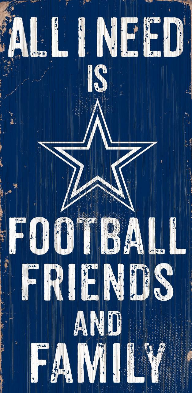 Dallas Cowboys Sign Wood 6x12 Football Friends and Family Design Color - Sports Collectibles, Sports Memorabilia, Sports Fan Shop, Sports Gifts