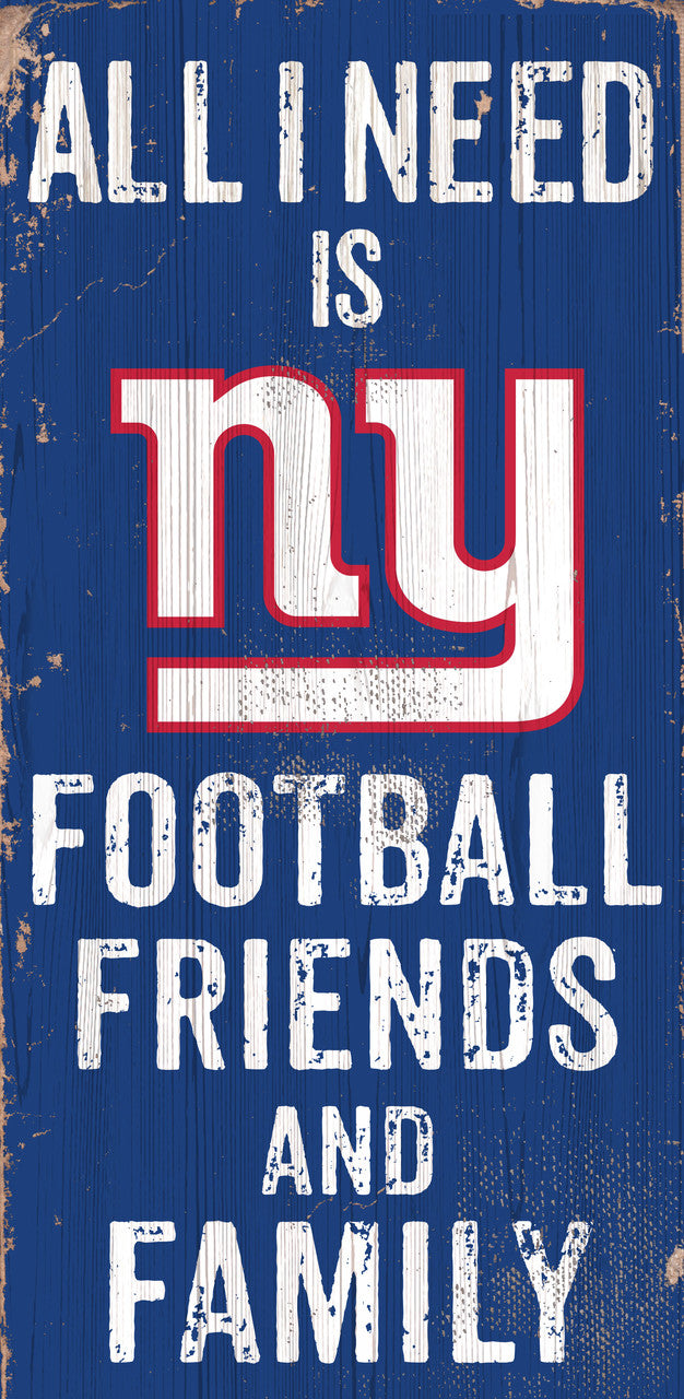 New York Giants Sign Wood 6x12 Football Friends and Family Design Color - Special Order - Sports Collectibles, Sports Memorabilia, Sports Fan Shop, Sports Gifts