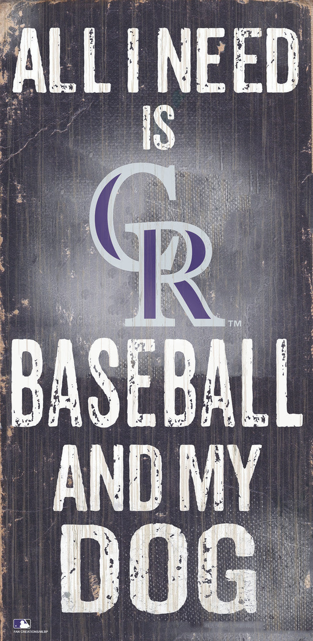 Colorado Rockies Sign Wood 6x12 Baseball and Dog Design Special Order - Sports Collectibles, Sports Memorabilia, Sports Fan Shop, Sports Gifts