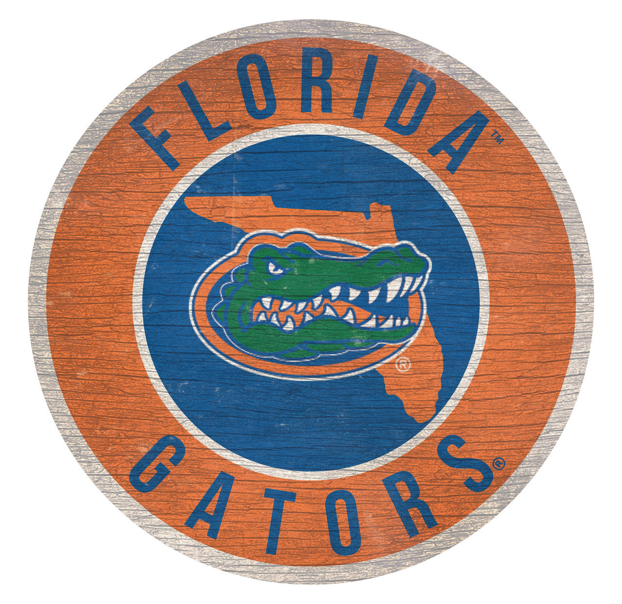 Florida Gators Sign Wood 12 Inch Round State Design - Sports Collectibles, Sports Memorabilia, Sports Fan Shop, Sports Gifts