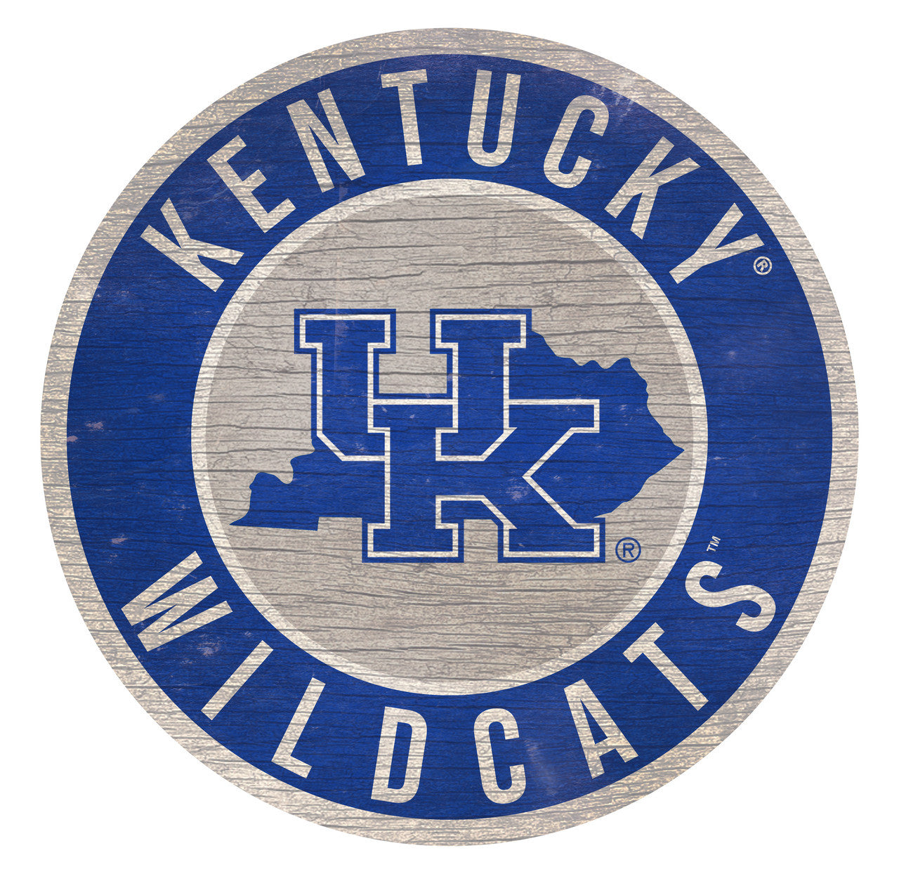 Kentucky Wildcats Sign Wood 12 Inch Round State Design - Special Order - Sports Collectibles, Sports Memorabilia, Sports Fan Shop, Sports Gifts