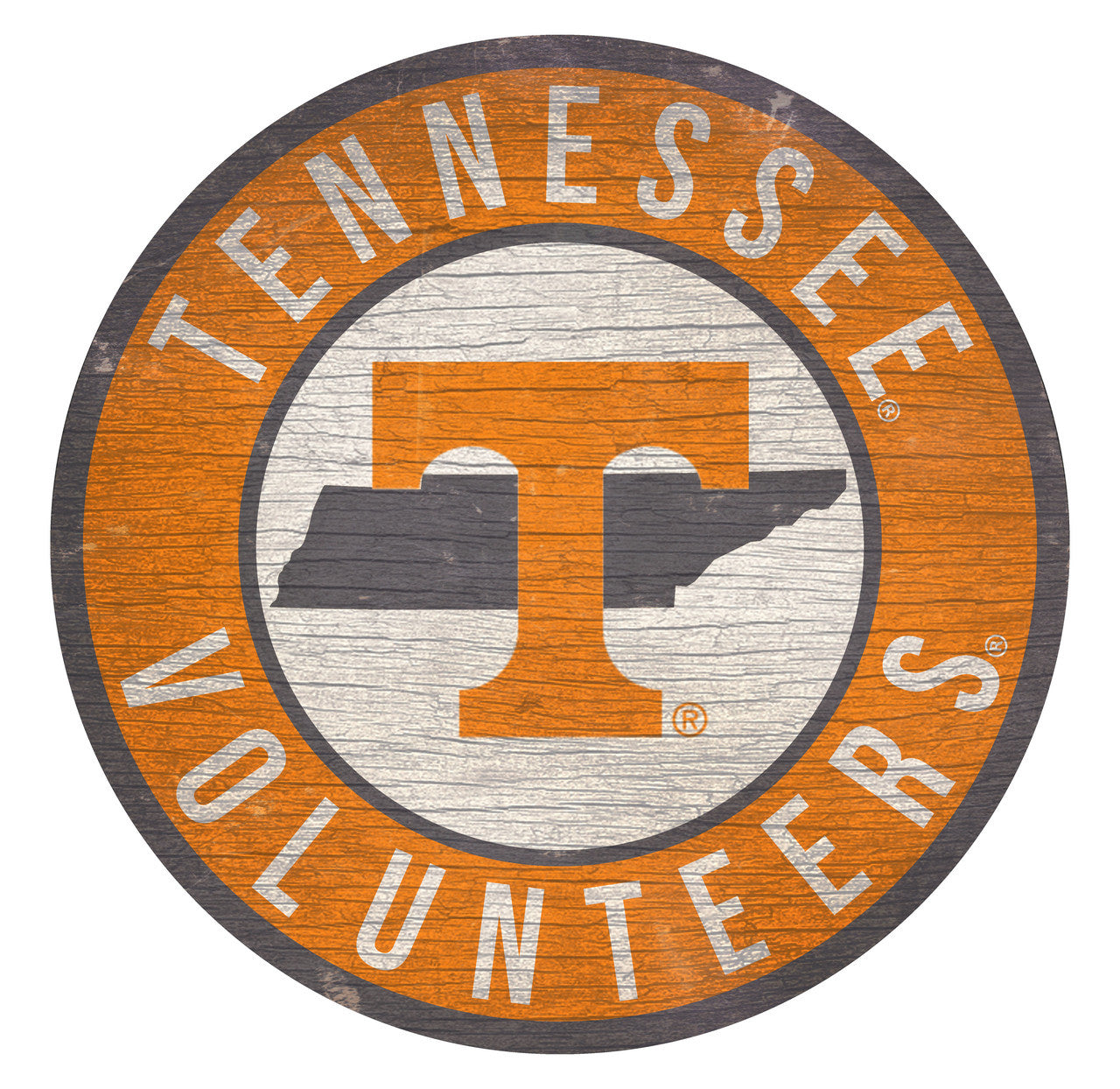 Tennessee Volunteers Sign Wood 12 Inch Round State Design - Sports Collectibles, Sports Memorabilia, Sports Fan Shop, Sports Gifts