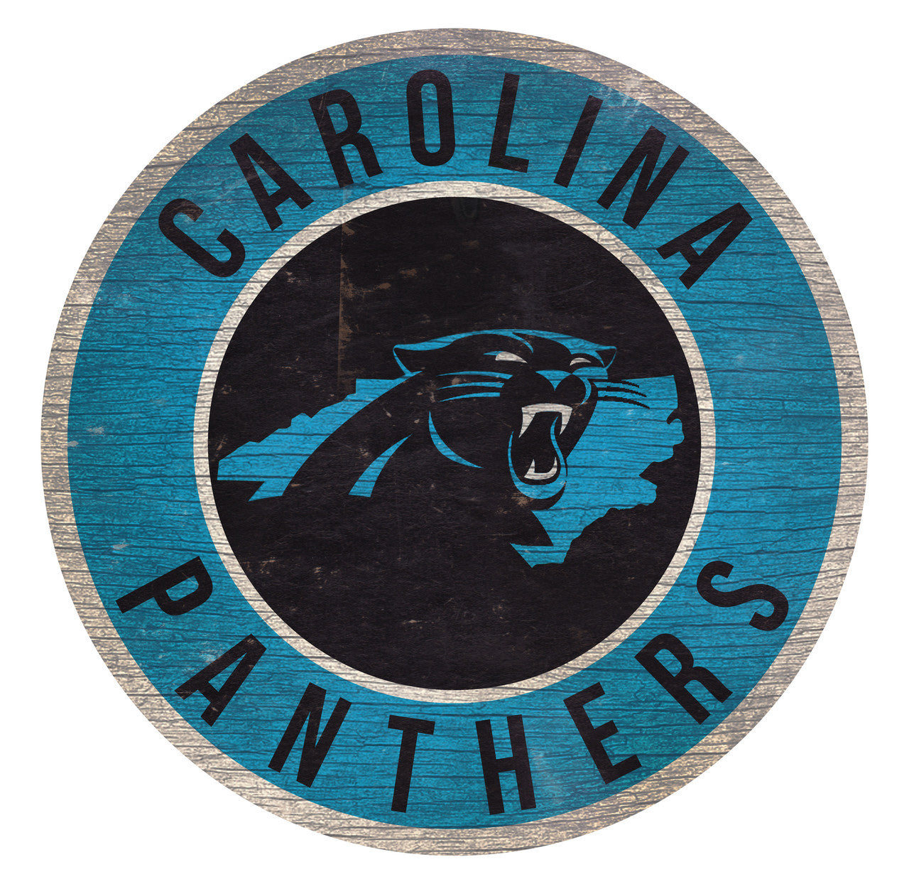 Carolina Panthers Sign Wood 12 Inch Round State Design - Sports Collectibles, Sports Memorabilia, Sports Fan Shop, Sports Gifts