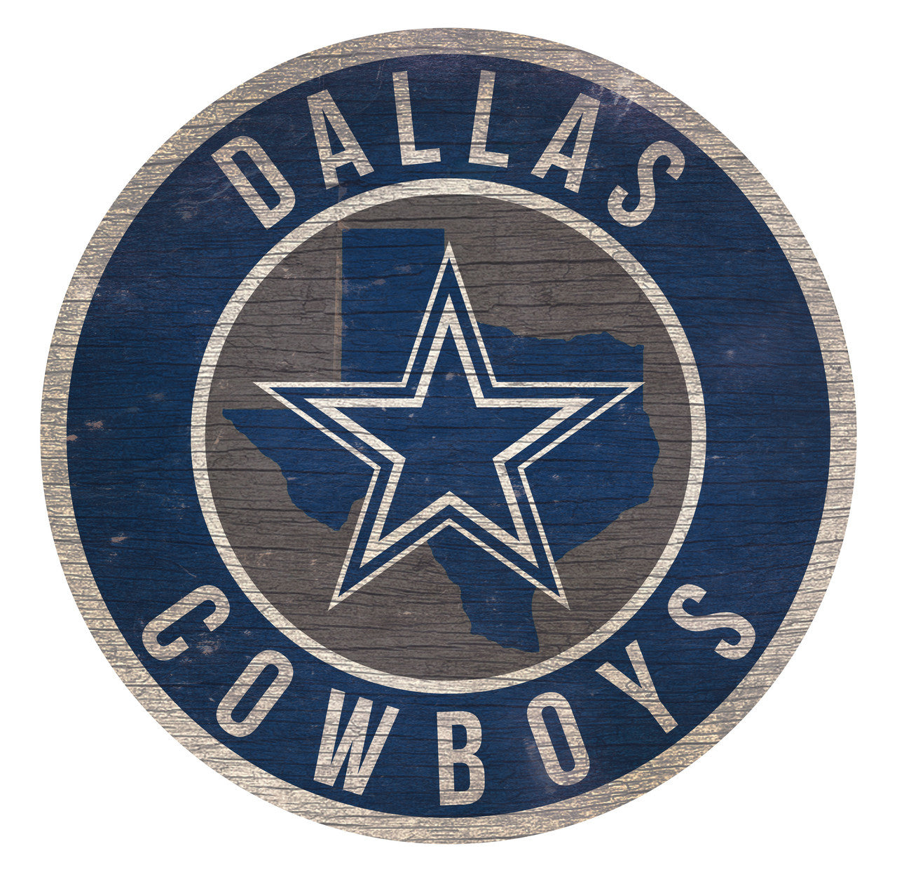 Dallas Cowboys Sign Wood 12 Inch Round State Design - Sports Collectibles, Sports Memorabilia, Sports Fan Shop, Sports Gifts