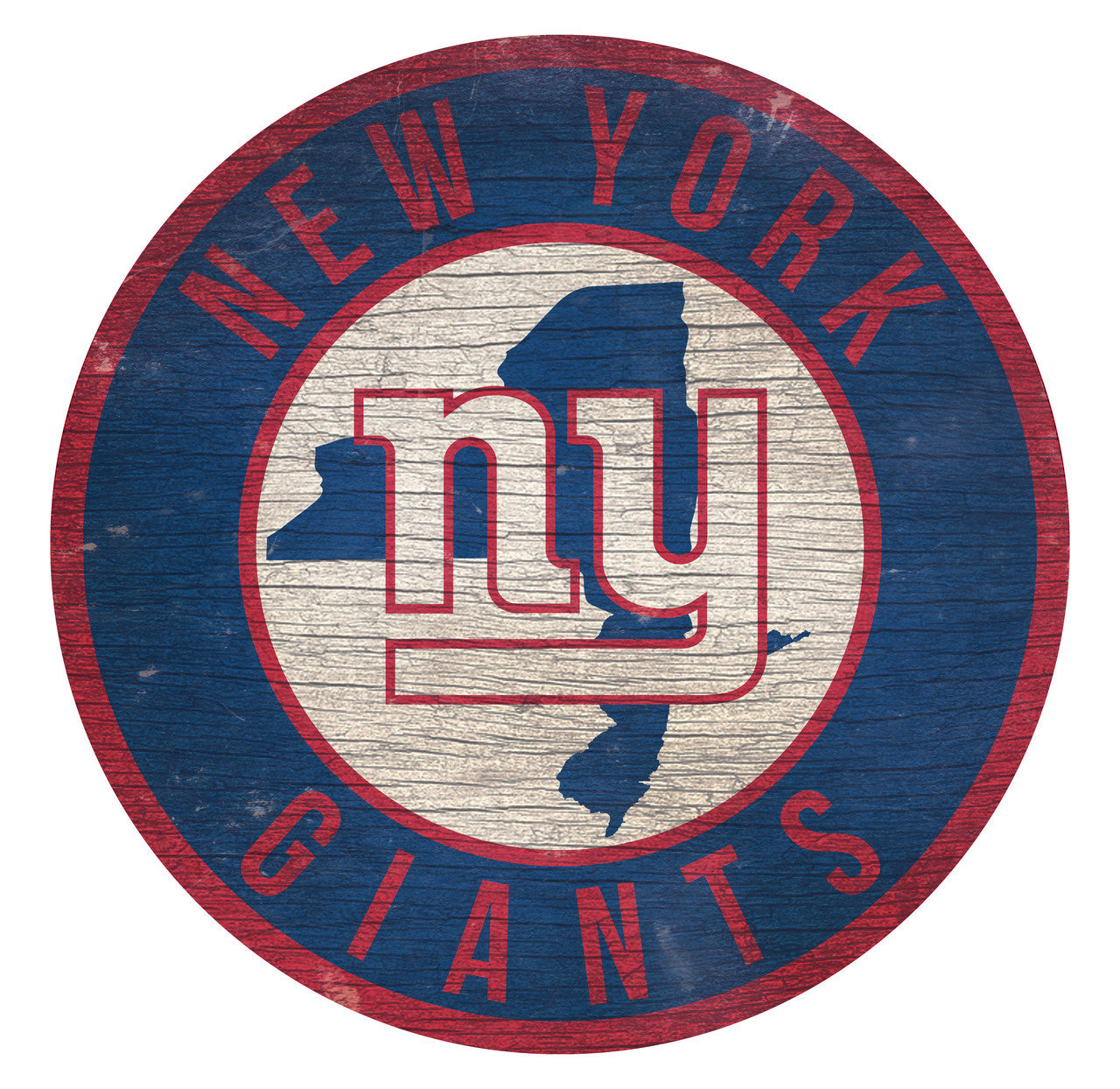 New York Giants Sign Wood 12 Inch Round State Design - Sports Collectibles, Sports Memorabilia, Sports Fan Shop, Sports Gifts