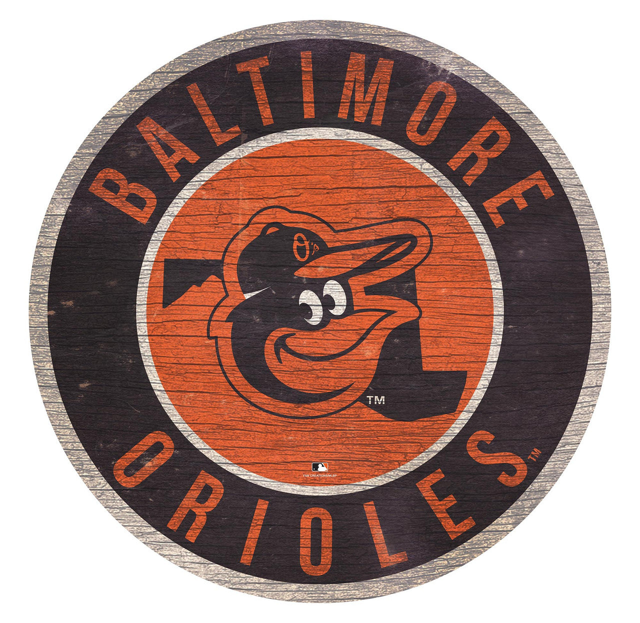 Baltimore Orioles Sign Wood 12 Inch Round State Design Special Order - Sports Collectibles, Sports Memorabilia, Sports Fan Shop, Sports Gifts