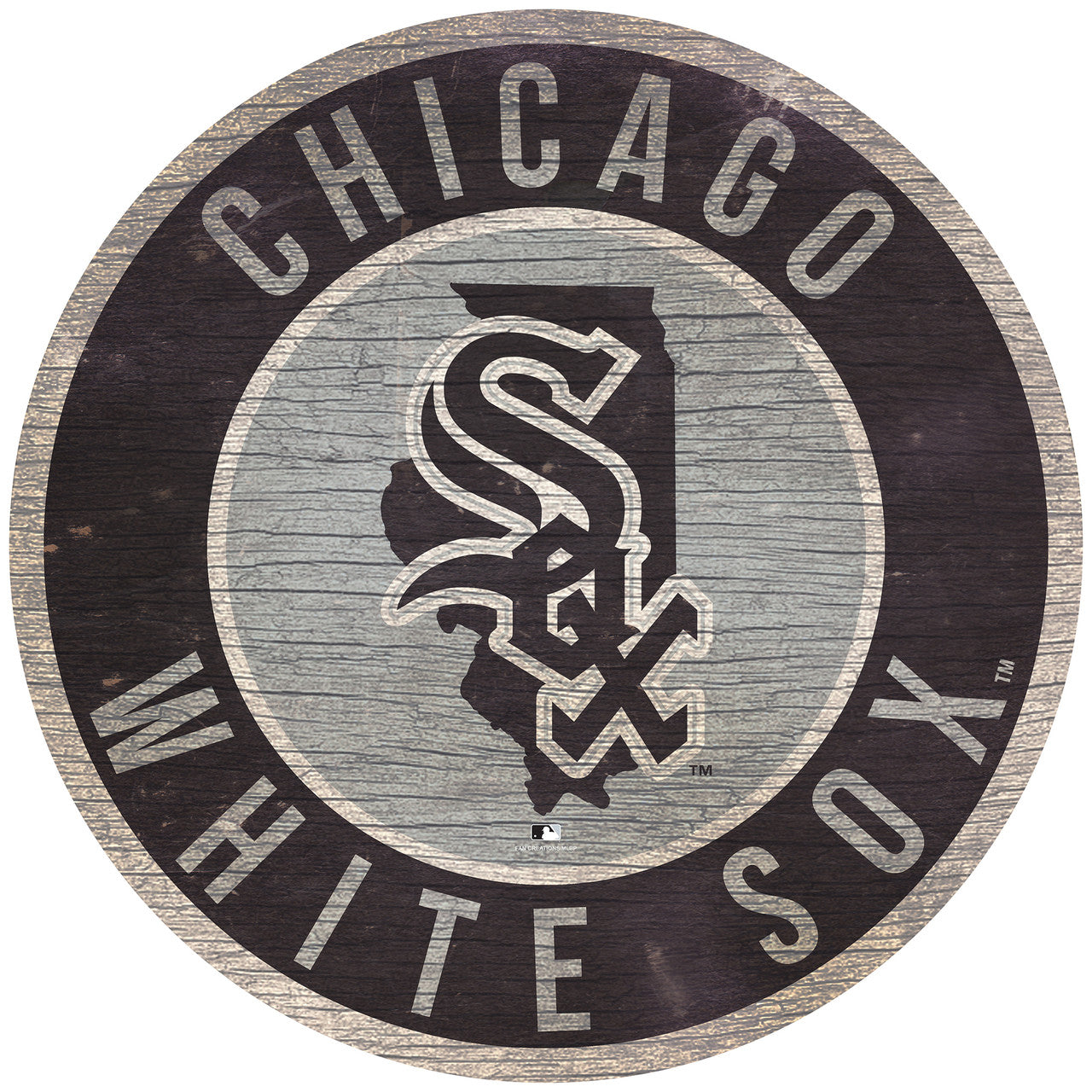 Chicago White Sox Sign Wood 12 Inch Round State Design Special Order - Sports Collectibles, Sports Memorabilia, Sports Fan Shop, Sports Gifts