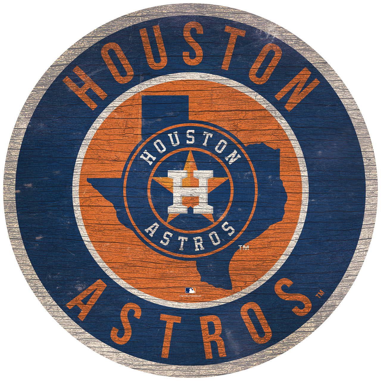 Houston Astros Sign Wood 12 Inch Round State Design - Sports Collectibles, Sports Memorabilia, Sports Fan Shop, Sports Gifts