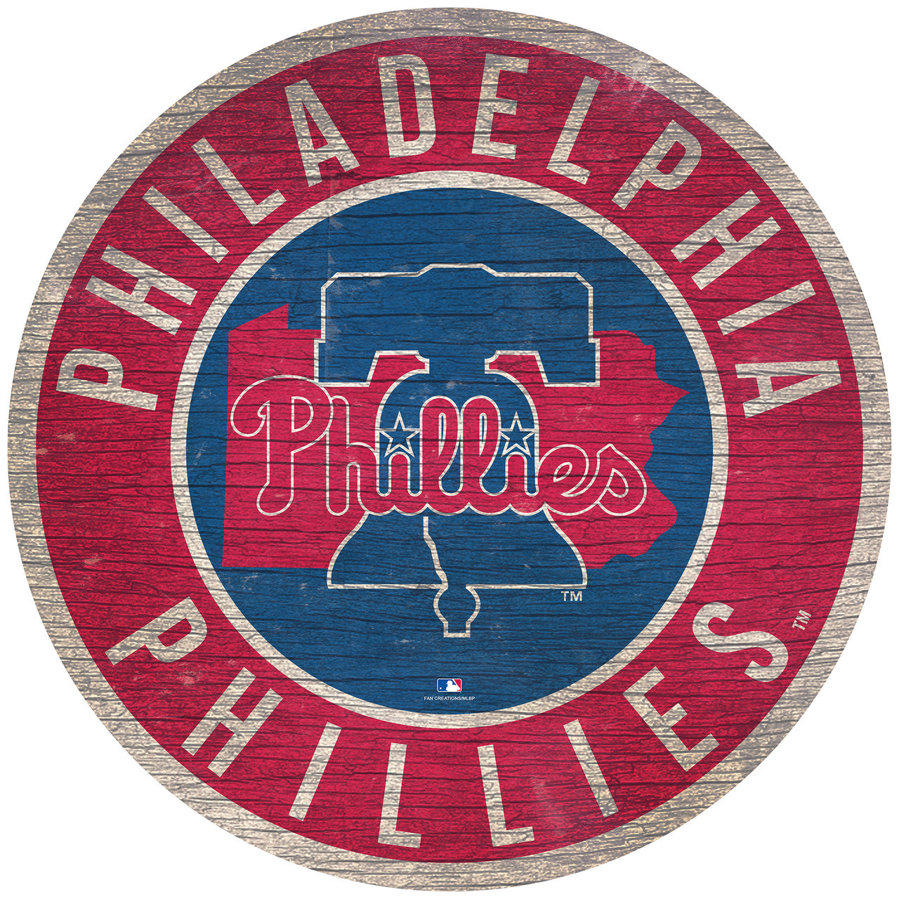Philadelphia Phillies Sign Wood 12 Inch Round State Design - Sports Collectibles, Sports Memorabilia, Sports Fan Shop, Sports Gifts
