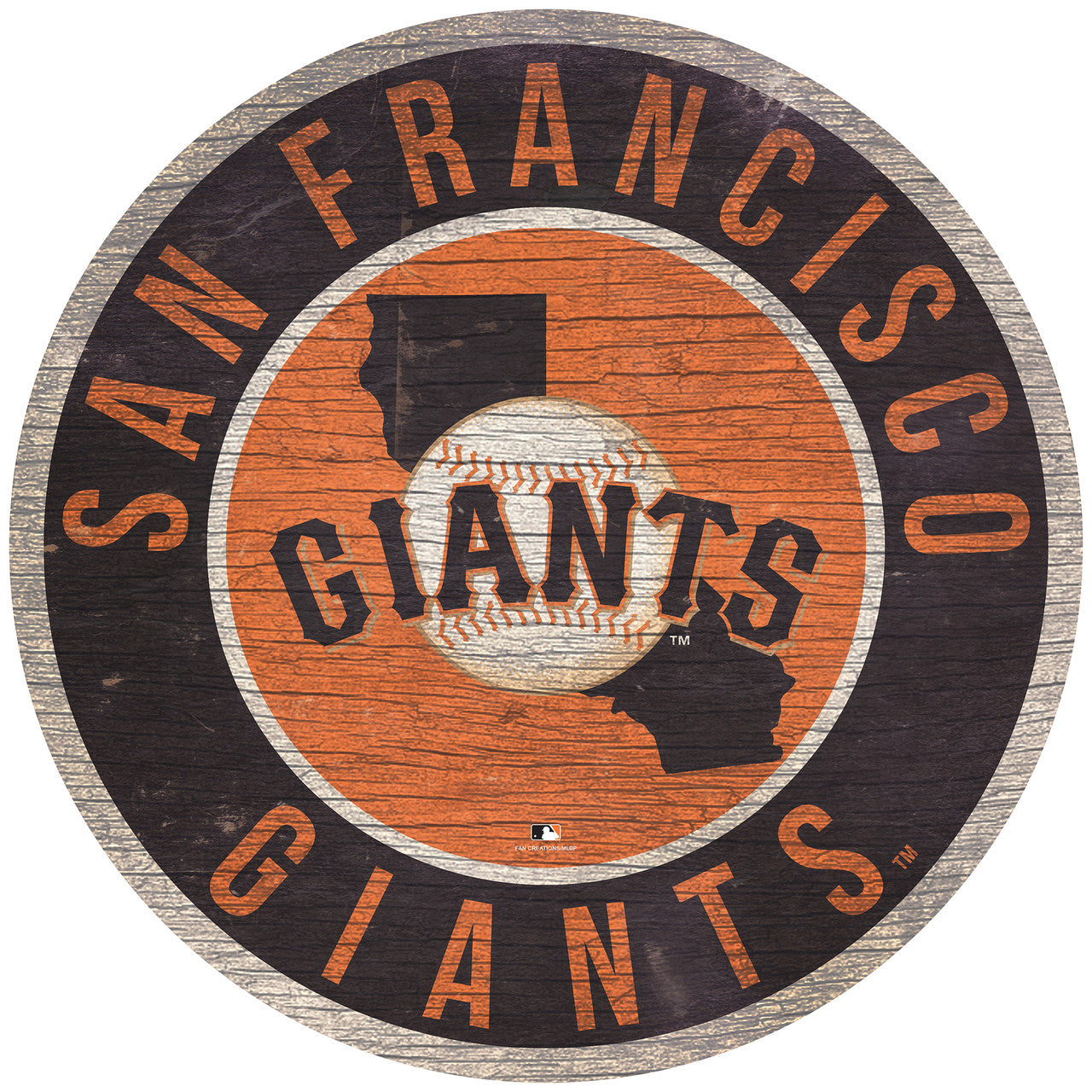 San Francisco Giants Sign Wood 12 Inch Round State Design - Sports Collectibles, Sports Memorabilia, Sports Fan Shop, Sports Gifts