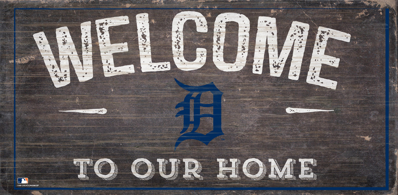 Detroit Tigers Sign Wood 6x12 Welcome To Our Home Design - Special Order - Sports Collectibles, Sports Memorabilia, Sports Fan Shop, Sports Gifts
