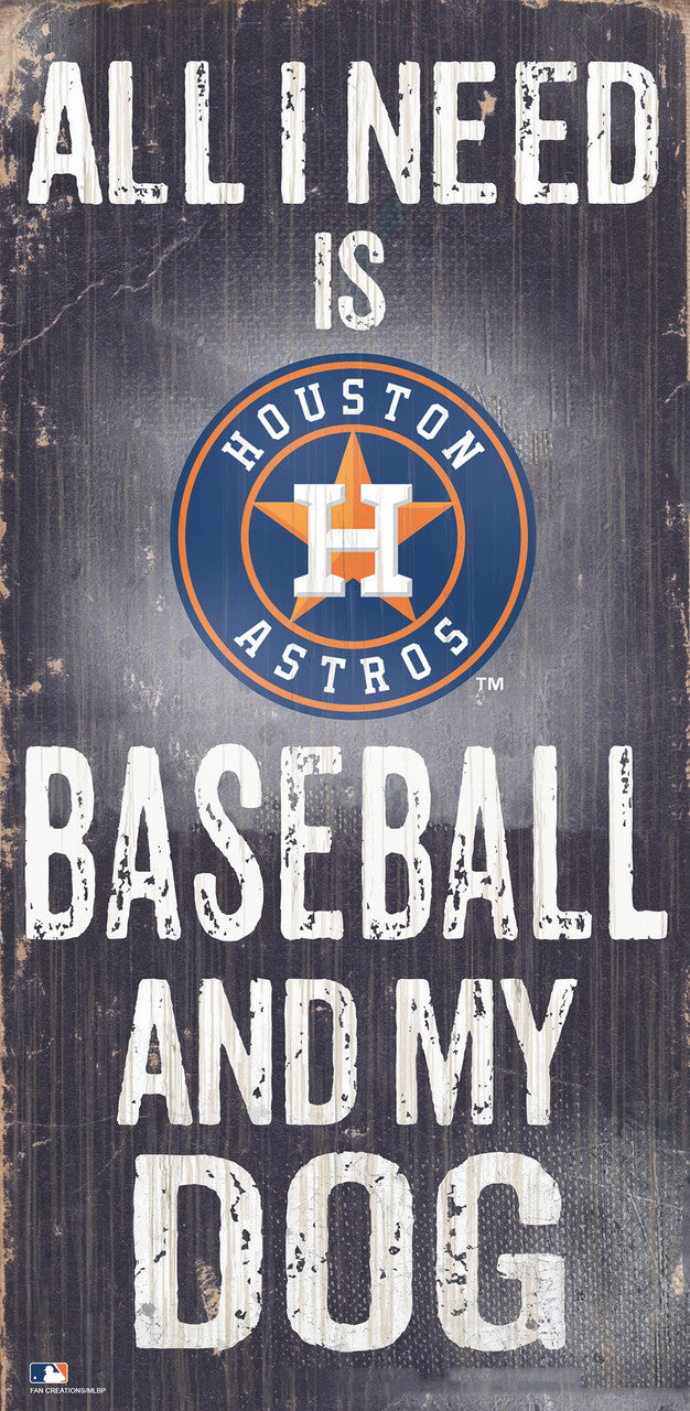 Houston Astros Sign Wood 6x12 Baseball and Dog Design - Sports Collectibles, Sports Memorabilia, Sports Fan Shop, Sports Gifts