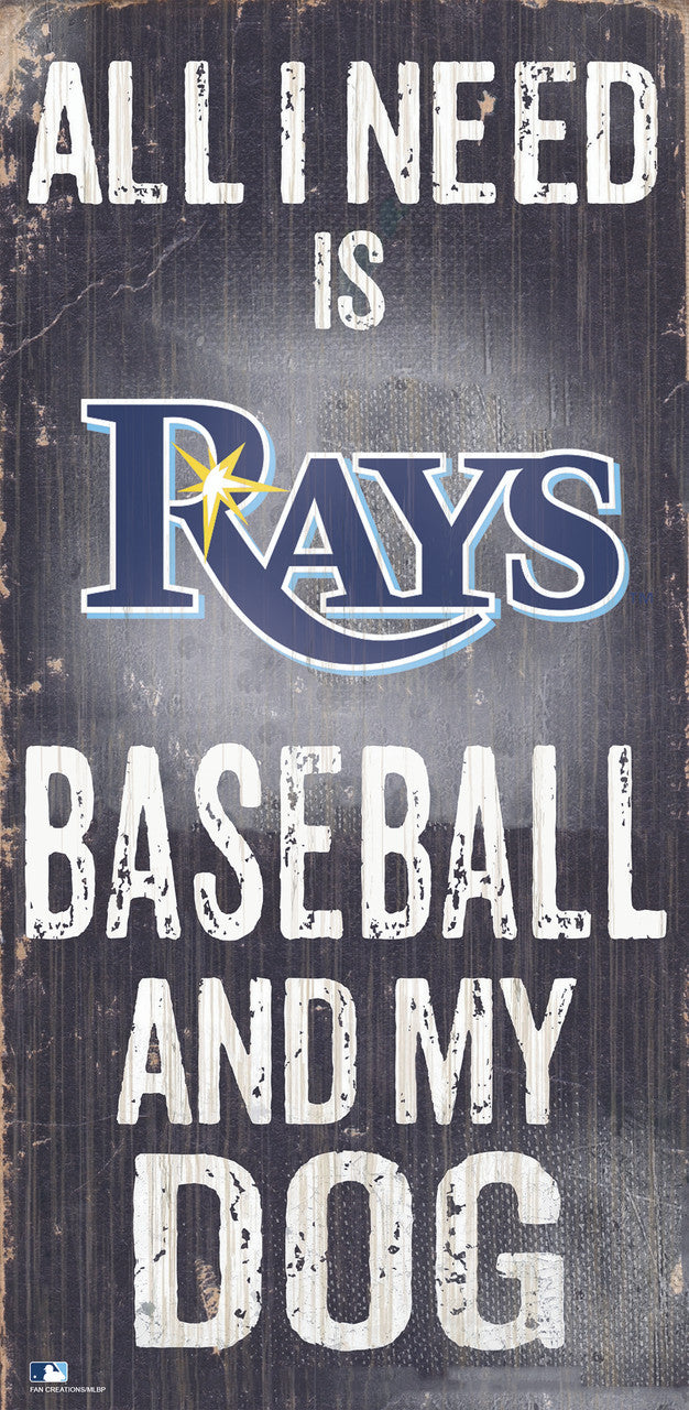 Tampa Bay Rays Sign Wood 6x12 Baseball and Dog Design Special Order - Sports Collectibles, Sports Memorabilia, Sports Fan Shop, Sports Gifts