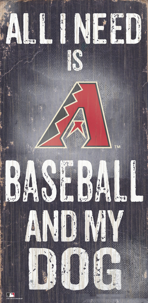 Arizona Diamondbacks Sign Wood 6x12 Baseball and Dog Design Special Order - Sports Collectibles, Sports Memorabilia, Sports Fan Shop, Sports Gifts