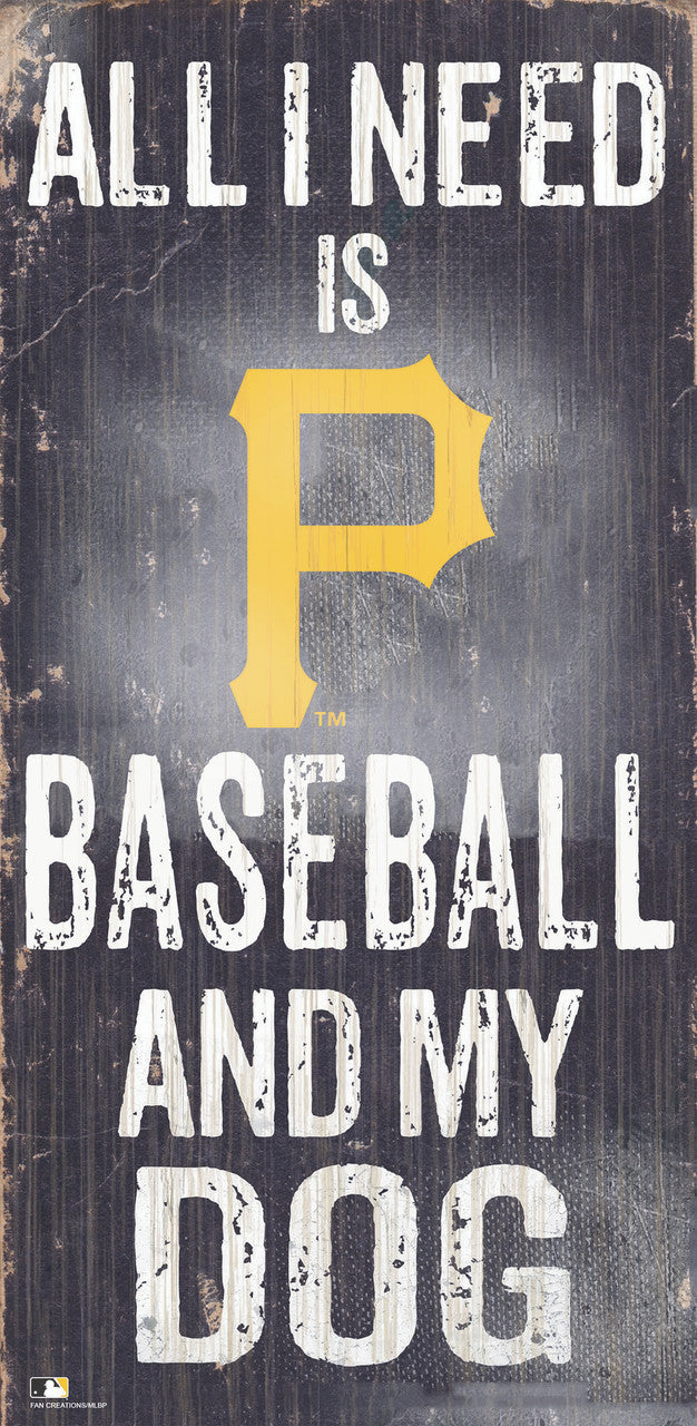 Pittsburgh Pirates Sign Wood 6x12 Baseball and Dog Design Special Order - Sports Collectibles, Sports Memorabilia, Sports Fan Shop, Sports Gifts