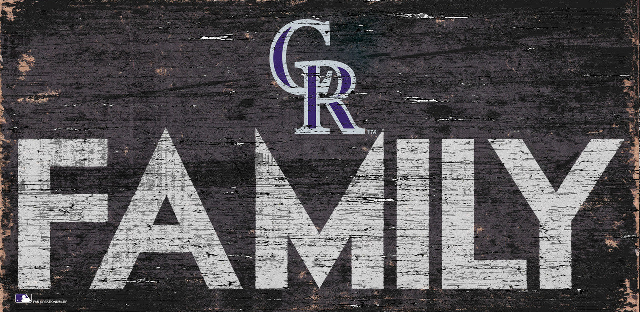 Colorado Rockies Sign Wood 12x6 Family Design - Special Order - Sports Collectibles, Sports Memorabilia, Sports Fan Shop, Sports Gifts