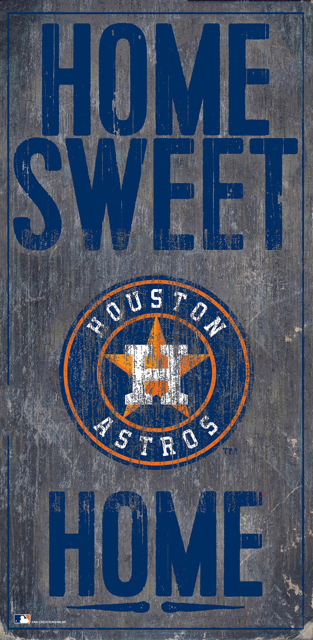Houston Astros Sign Wood 6x12 Home Sweet Home Design - Sports Collectibles, Sports Memorabilia, Sports Fan Shop, Sports Gifts