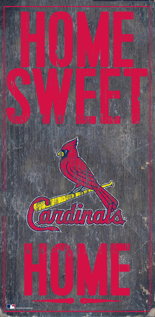 Saint (St.) Louis Cardinals Sign Wood 6x12 Home Sweet Home Design - Sports Collectibles, Sports Memorabilia, Sports Fan Shop, Sports Gifts
