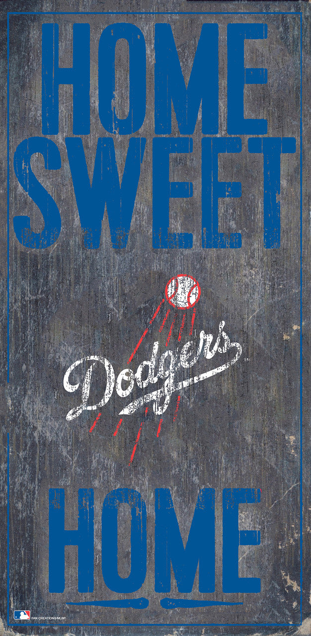 Los Angeles Dodgers Sign Wood 6x12 Home Sweet Home Design - Sports Collectibles, Sports Memorabilia, Sports Fan Shop, Sports Gifts