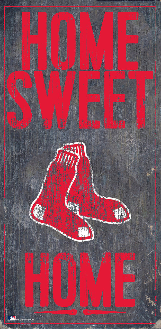 Boston Red Sox Sign Wood 6x12 Home Sweet Home Design - Sports Collectibles, Sports Memorabilia, Sports Fan Shop, Sports Gifts