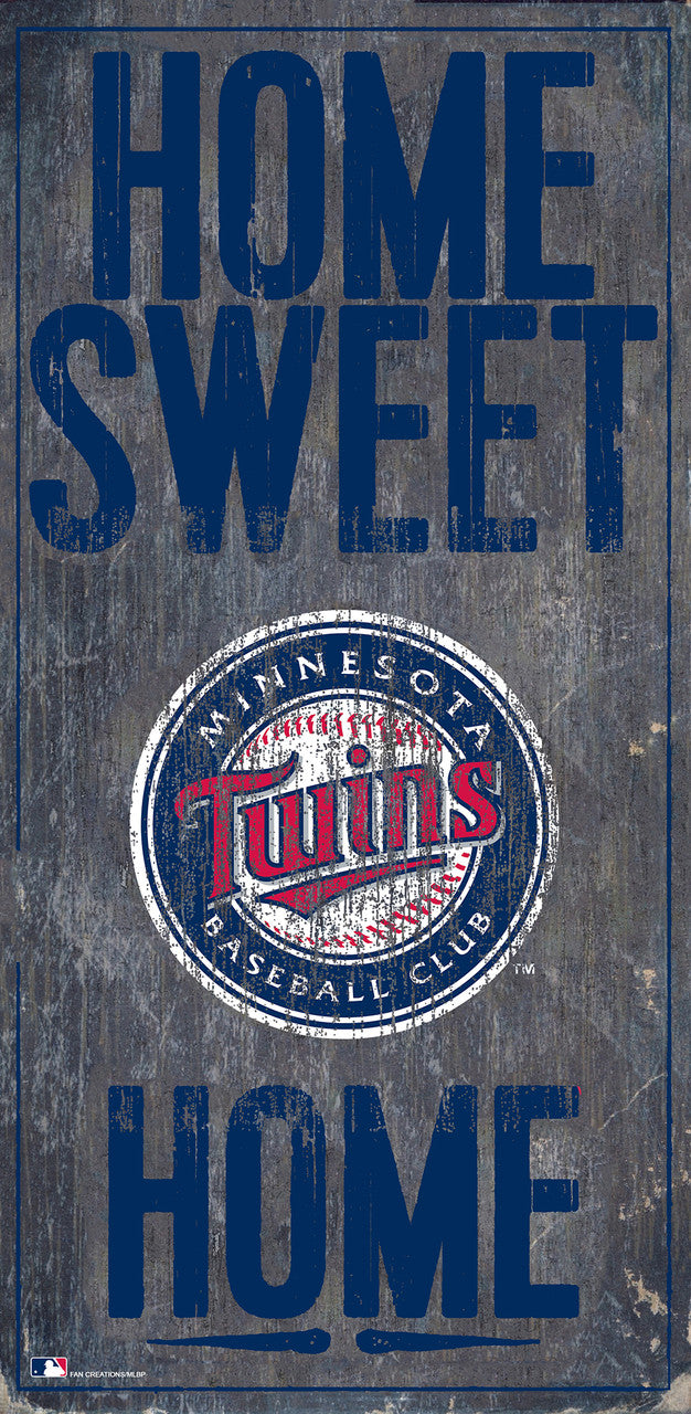 Minnesota Twins Sign Wood 6x12 Home Sweet Home Design - Sports Collectibles, Sports Memorabilia, Sports Fan Shop, Sports Gifts