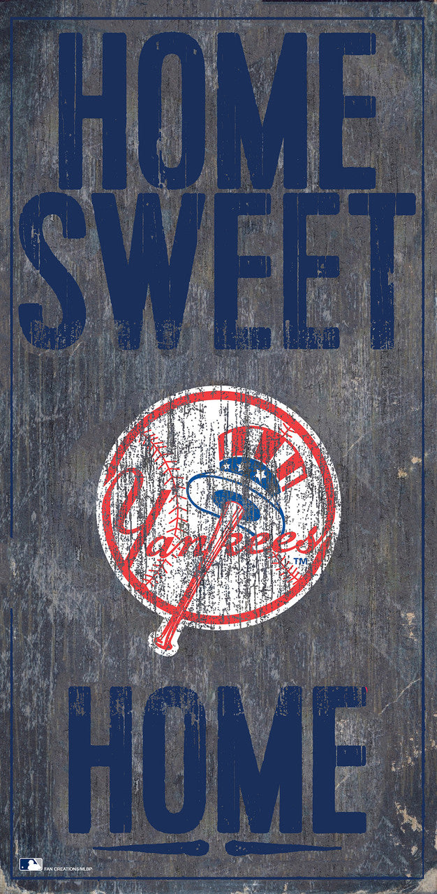 New York Yankees Sign Wood 6x12 Home Sweet Home Design - Sports Collectibles, Sports Memorabilia, Sports Fan Shop, Sports Gifts