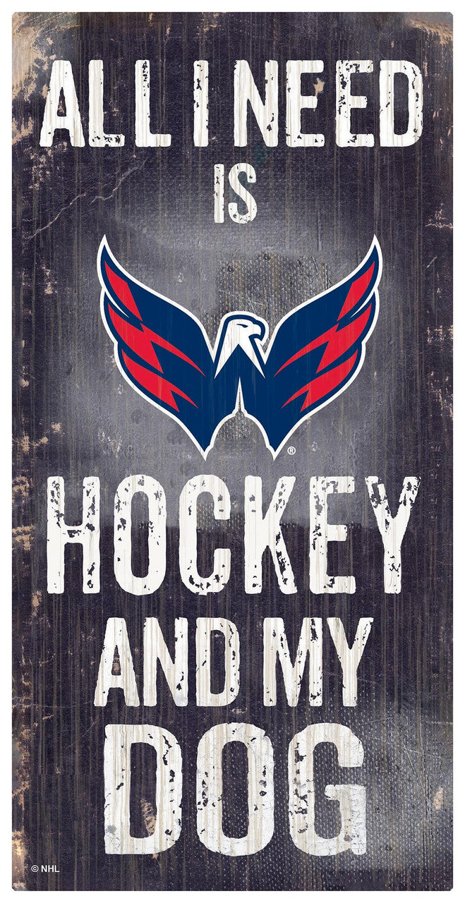 Washington Capitals Sign Wood 6x12 Hockey and Dog Design - Sports Collectibles, Sports Memorabilia, Sports Fan Shop, Sports Gifts