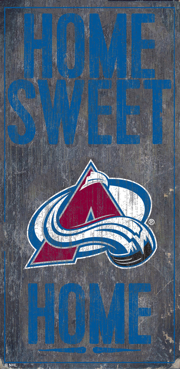 Colorado Avalanche Sign Wood 6x12 Home Sweet Home Design Special Order - Sports Collectibles, Sports Memorabilia, Sports Fan Shop, Sports Gifts