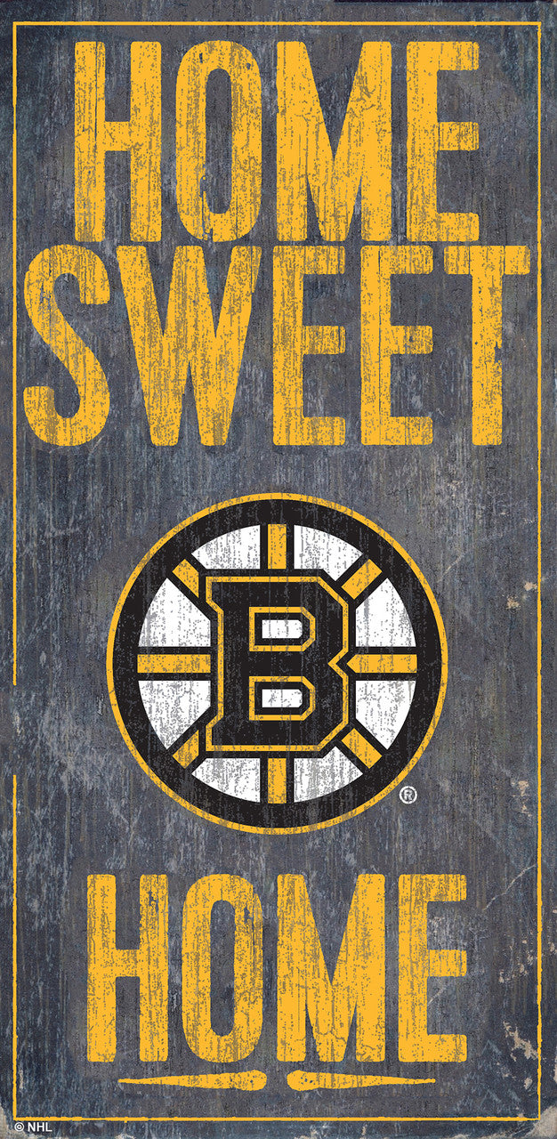 Boston Bruins Sign Wood 6x12 Home Sweet Home Design - Sports Collectibles, Sports Memorabilia, Sports Fan Shop, Sports Gifts