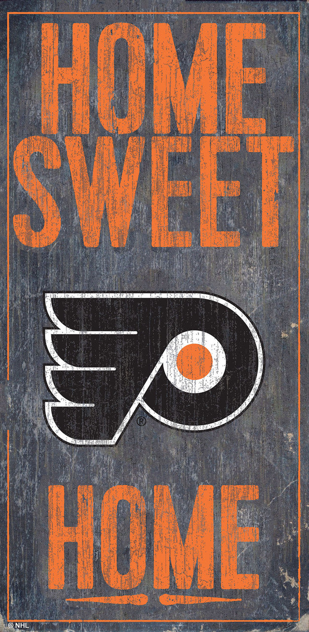 Philadelphia Flyers Sign Wood 6x12 Home Sweet Home Design - Sports Collectibles, Sports Memorabilia, Sports Fan Shop, Sports Gifts