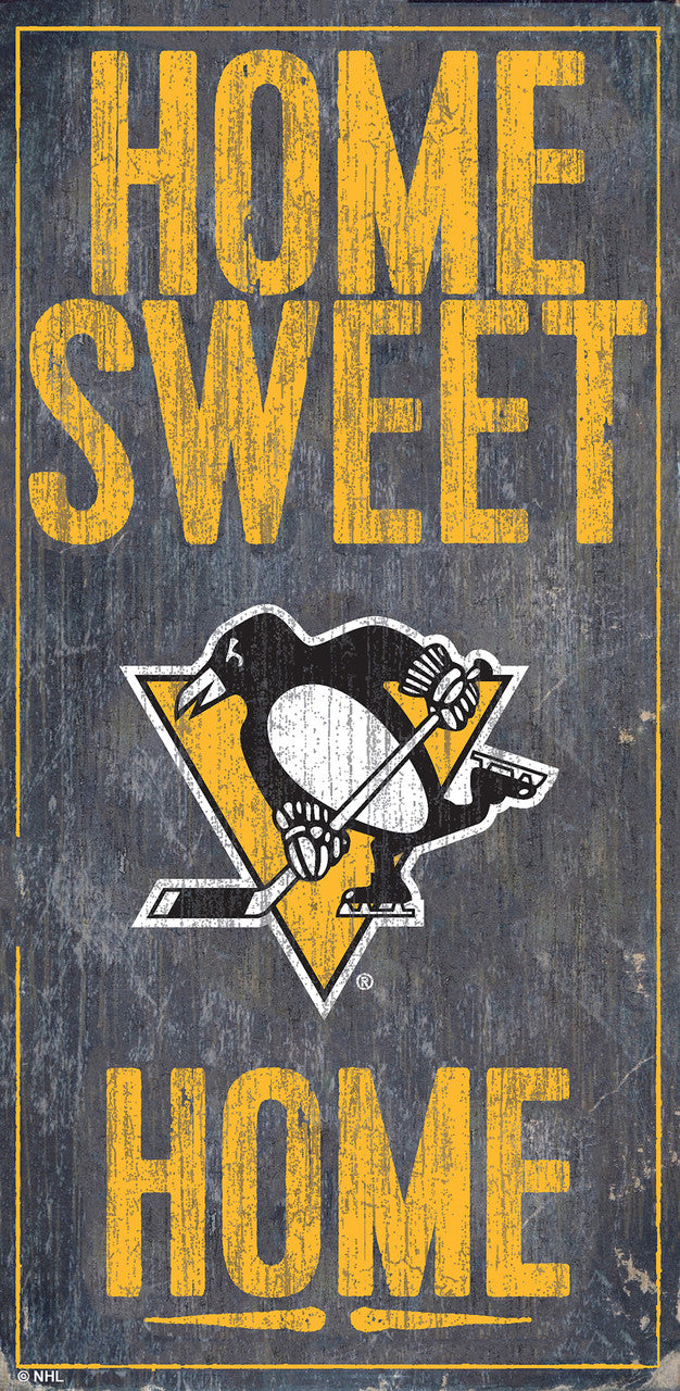 Pittsburgh Penguins Sign Wood 6x12 Home Sweet Home Design - Sports Collectibles, Sports Memorabilia, Sports Fan Shop, Sports Gifts