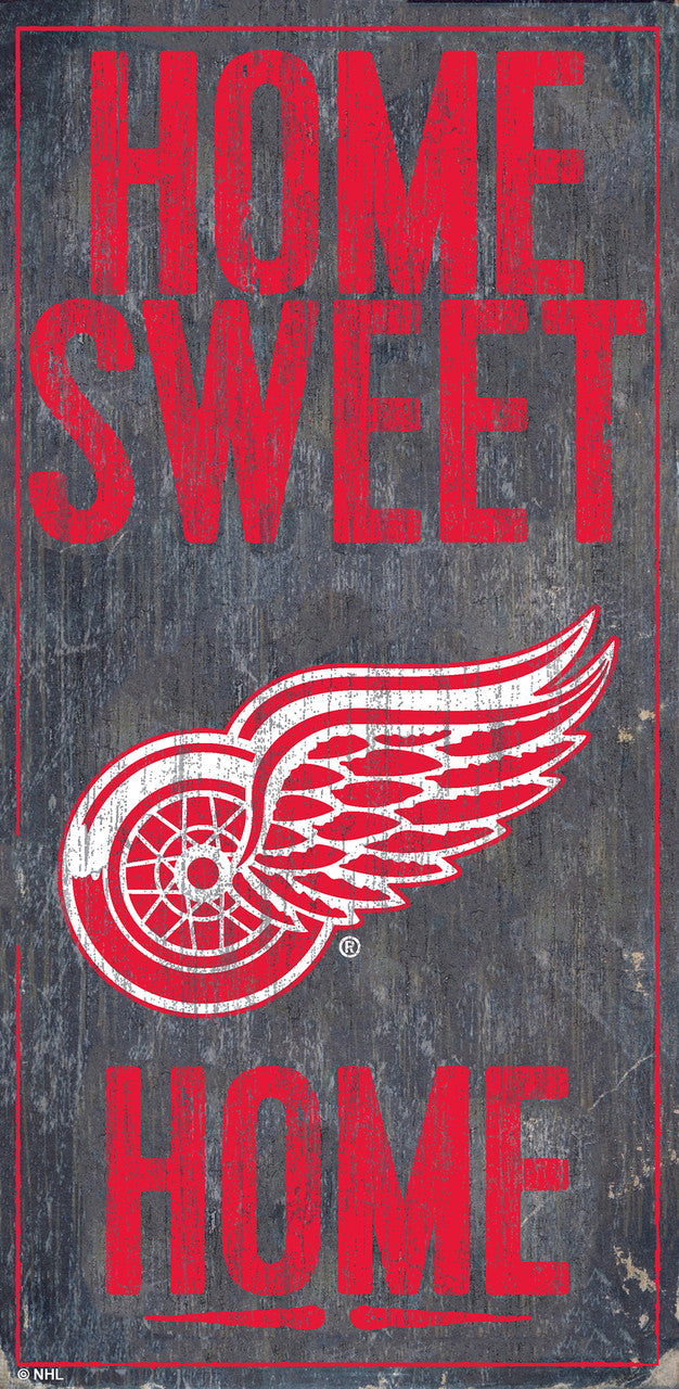 Detroit Red Wings Sign Wood 6x12 Home Sweet Home Design - Sports Collectibles, Sports Memorabilia, Sports Fan Shop, Sports Gifts