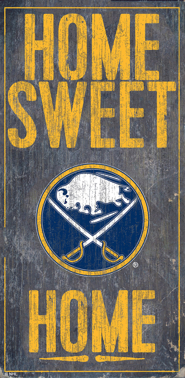 Buffalo Sabres Sign Wood 6x12 Home Sweet Home Design - Sports Collectibles, Sports Memorabilia, Sports Fan Shop, Sports Gifts