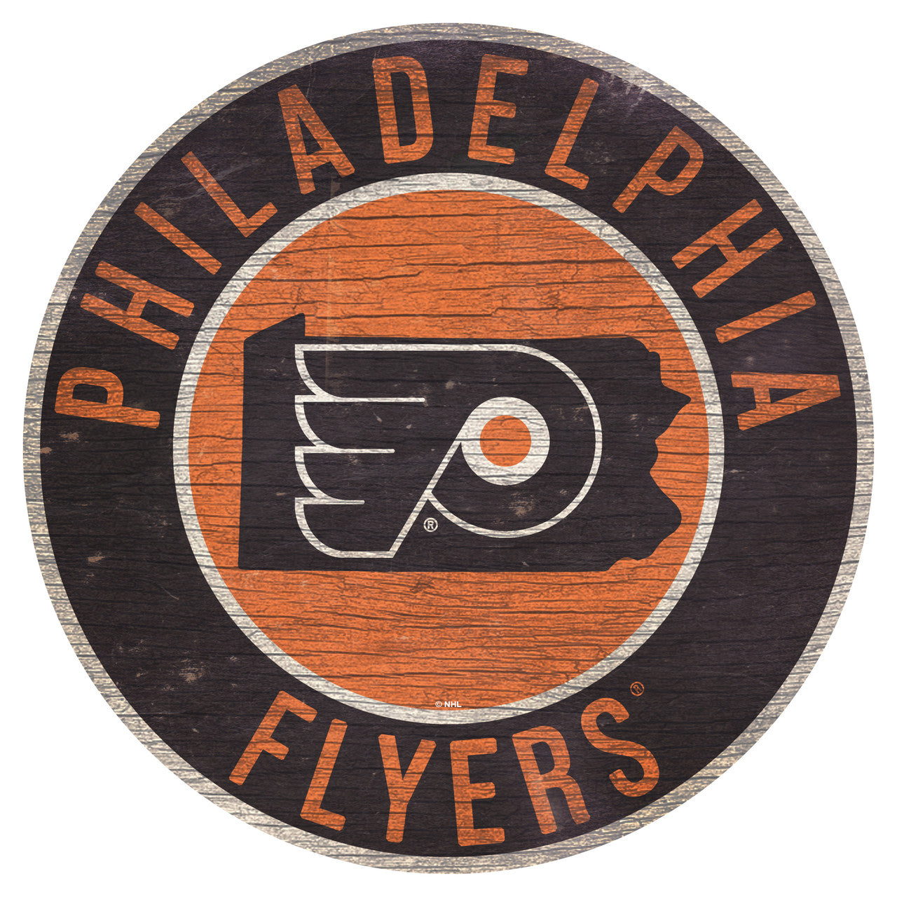 Philadelphia Flyers Sign Wood 12 Inch Round State Design - Sports Collectibles, Sports Memorabilia, Sports Fan Shop, Sports Gifts