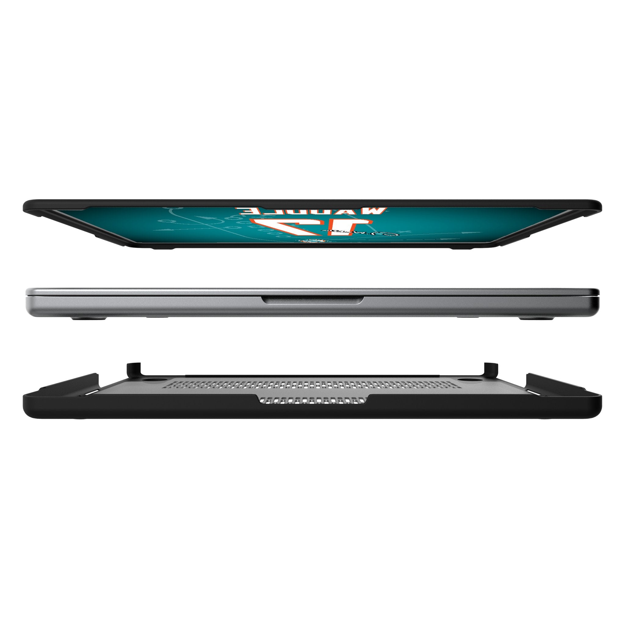 Jaylen Waddle Miami Dolphins 17 Game Tactic Laptop Case for Apple MacBook - Sports Gifts, Sports Memorabilia, Sports Collectibles, Fan Shop