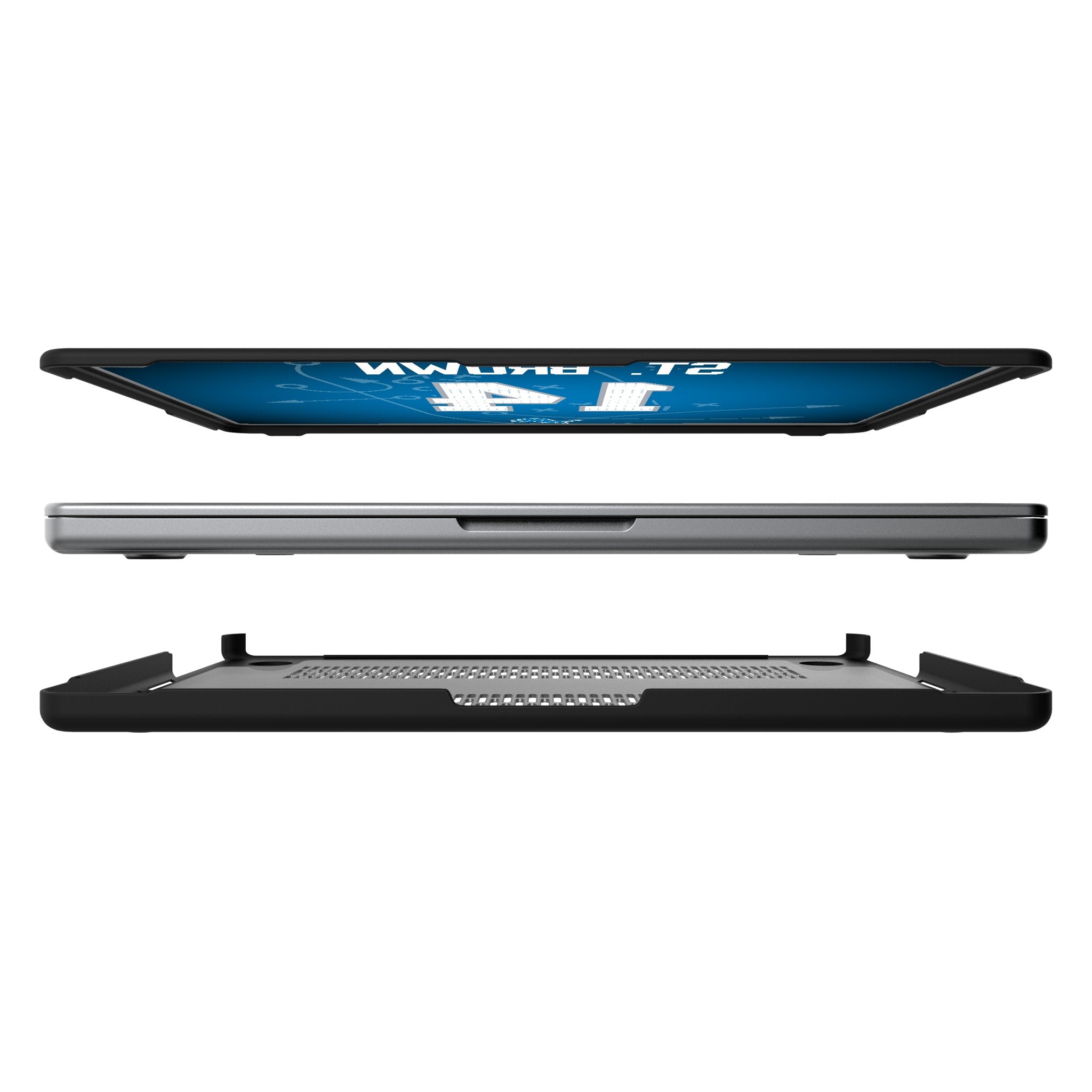 Amon-Ra St. Brown Detroit Lions 14 Game Tactic Laptop Case for Apple MacBook - Sports Gifts, Sports Memorabilia, Sports Collectibles, Fan Shop