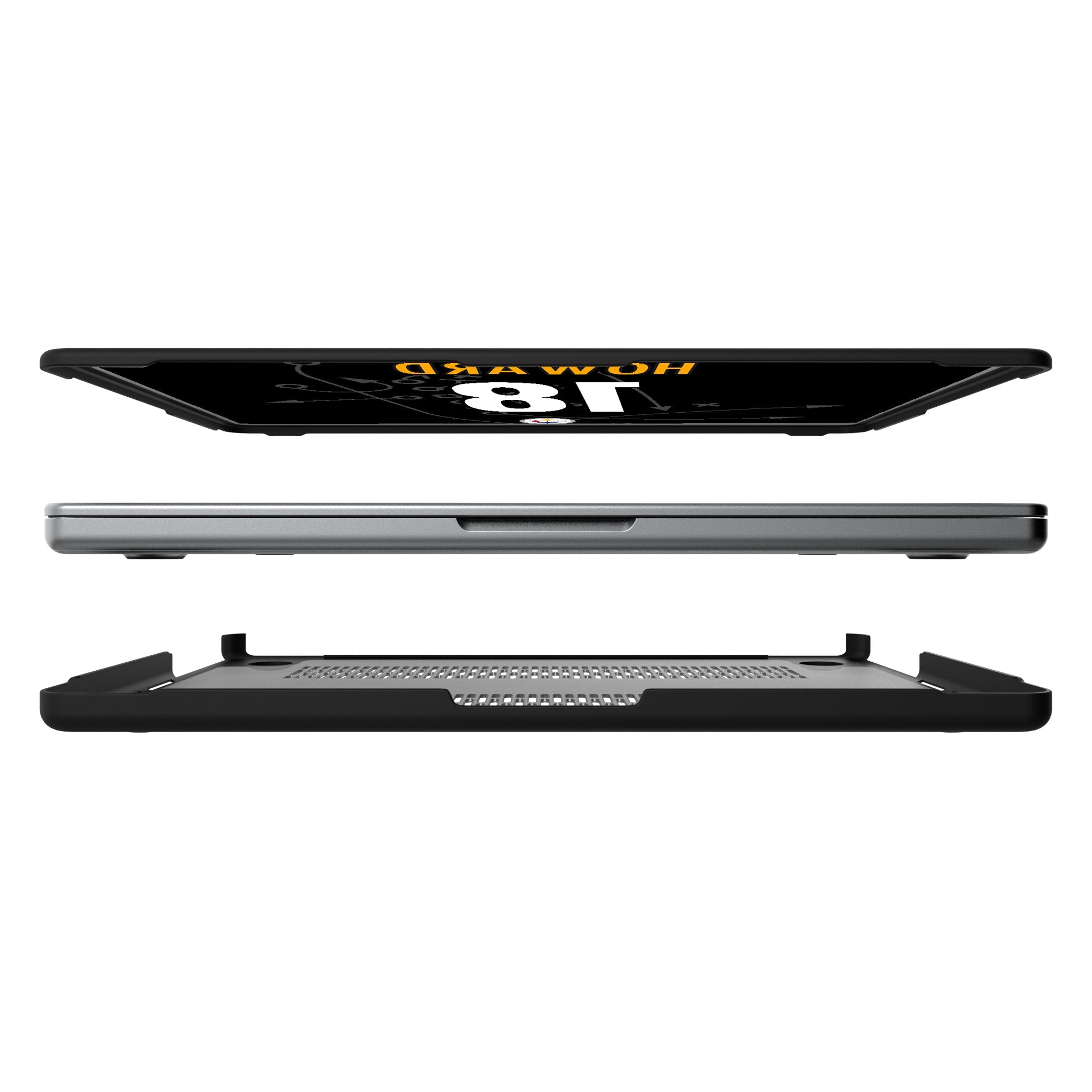 Will Howard Pittsburgh Steelers 18 Game Tactic Laptop Case for Apple MacBook - Sports Gifts, Sports Memorabilia, Sports Collectibles, Fan Shop