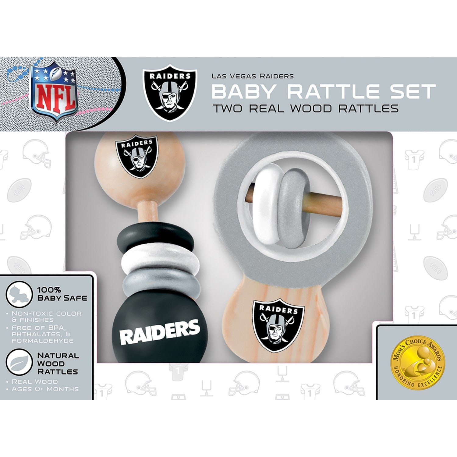 Las Vegas Raiders Baby Rattles 2-Pack - Sports Gifts, Sports Memorabilia, Sports Collectibles, Fan Shop