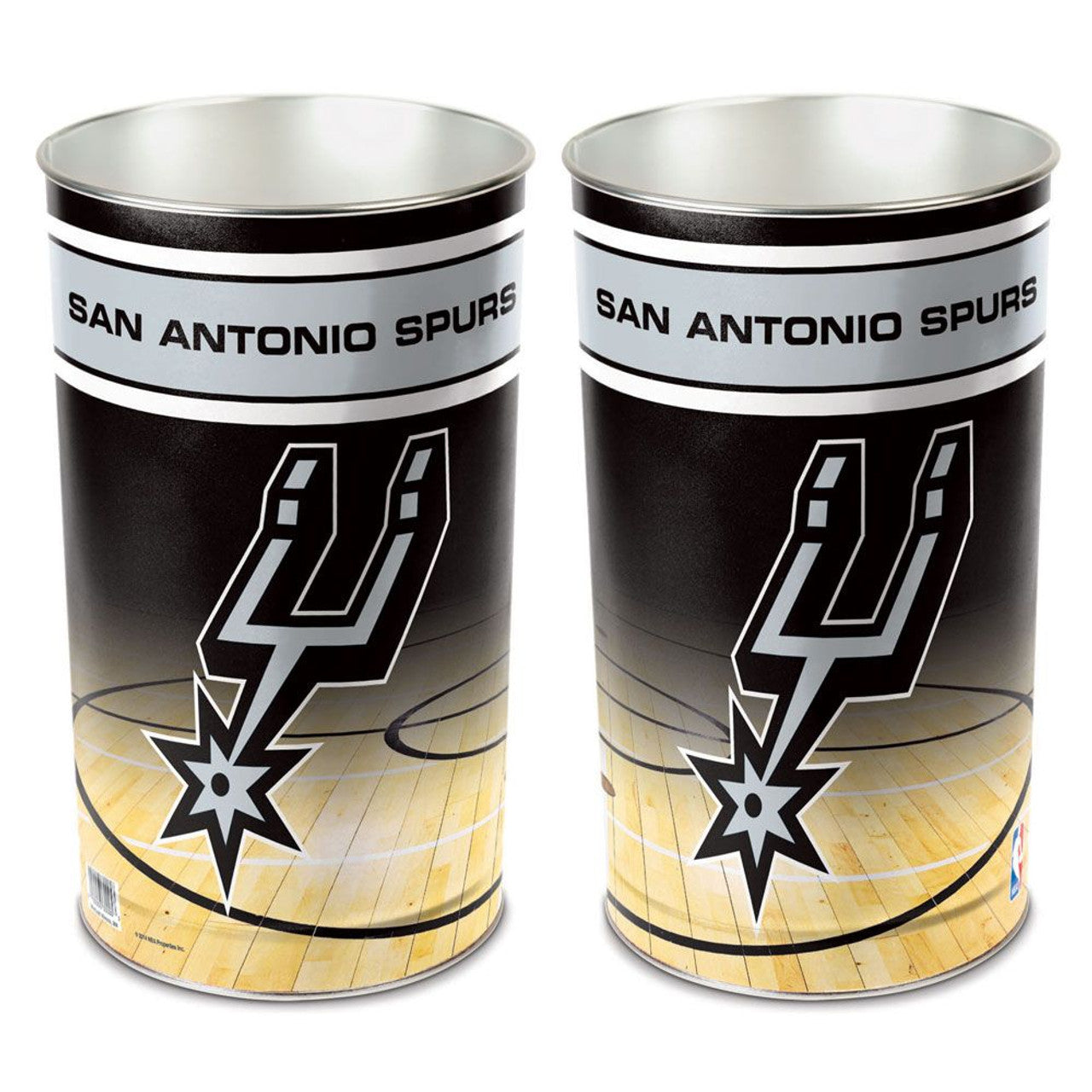 San Antonio Spurs Wastebasket 15 Inch - Special Order - Sports Collectibles, Sports Memorabilia, Sports Fan Shop, Sports Gifts